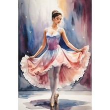 Trendexa Hobi Seti — Renkli Baskılı Sayılarla Boyama (Çerçeveli) 40X50 Cm: Balerin