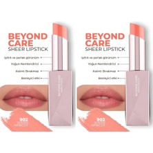 Trendexa Ruj, Beyond Care Sheer Lipstick 902 - Sheen Apricot - Yoğun Nemledirici Besleyici Etki - Parlak, (2 Paketi)
