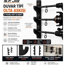 Trendexa Duvar Tipi Olta Askısı 3 Yuvalı 2'li Set – Siyah Kamış Tutucu ve Düzenleyici