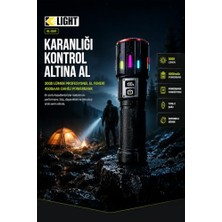 Trendexa K-Lite Serisi KL-5142 Şarjlı Ultra Güçlü Çok Fonksiyonlu Dijital Profesyonel El Feneri