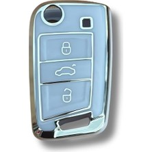 Trendexa Autohan Keys Nano Anahtar Kılıfı, Volkswagen Golf 7, Tiguan, Polo, T-Roc, T-Cross ile Uyumlu, Gri Lila, Lüks Koruma