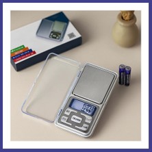 Bezos Mini Hassas Terazi 300G/0.01G (6X12 Cm) Şeffaf Kapaklı, Pilli Mrl