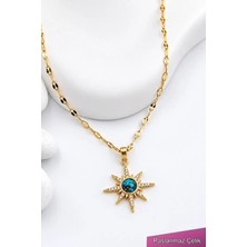 Trend Collection Kadın Paslanmaz Çelik Gold Zincir Kuzey Yıldızı Kolye Altın Renkli Özel Tasarım