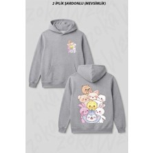 Zoka Wear Stray Kids Skzoo V8 Ön Arka Baskılı Kapüşonlu Sweatshirt
