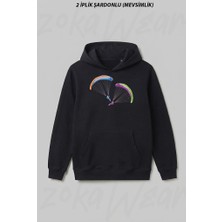 Zoka Wear Yamac Parasutu - Paragliding2 Ön Baskılı Kapüşonlu Sweatshirt