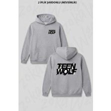 Zoka Wear Logo Dizi Teen Wolf Ön Arka Baskılı Kapüşonlu Sweatshirt