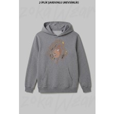 Zoka Wear Esmer Kadin Ön Baskılı Kapüşonlu Sweatshirt