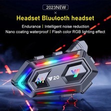 Vintessy Y20 Motor Kurye Kask Kulaklık Rgb Modlu Bluetooth Motosiklet Kulaklık 5.3 Bluetooth Interkom