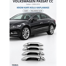 Trobus Volkswagen Passat cc 2008-2016 Uyumlu Krom Kapı Kolu Kaplaması 4 Kapı Paslanmaz Çelik