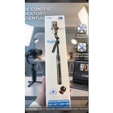 Xkin XK-SELFİE10 Yapay Zeka Destekli Akıllı Yüz Takibi 360° Canlı Yayın Standı, Sabit Çekim Gimbal Tripod