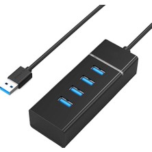Tr USB 3.0 Super Speed 4 Port 5 Gbps Çoklayıcı Hub 30 cm Model No: AL2328 - Siyah