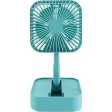 Masaüstü Şarjlı USB Fan, Katlanabilir, Taşınabilir, Pil ve Şarj Kablosu Dahil (Yeşil)