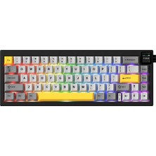 Ajazz AK650 Kablosuz Mekanik Klavye 3 Modlu Tft Ekranlı Hot-Swap-65 Tuşlu Rgb Siyah/dream Switch