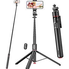 176 cm Selfie Çubuğu Tripod Manyetik Kumandalı Telefon Standı Le-76