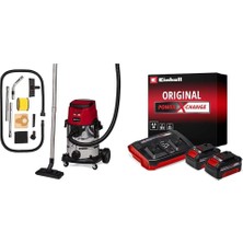 Te-Vc 36/25 Li S - Solo, Akülü Islak/kuru Süpürge + Einhell 18V 2 x 4,0 Ah Pxc Twincharger Kit, Akü &amp;amp;amp; Şarj Cihazı