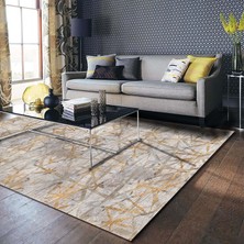 Ayeew Desenli Kadife Pamuk Tabanlı Yıkanabilen Kaydırmaz Antibakteriyel Salon Halısı 120X180