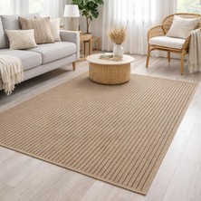 Avanos Modern Kahve Hasır Dokuma Jüt Sisal Kilim Yıkanabilir Balkon Bahçe Mutfak Halı 8042A