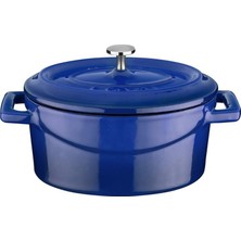 Metal Oval Mini Tencere, Mavi