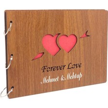 Isme Kişiye Özel Ahşap Kapaklı Forever Love Fotoğraf Albümü