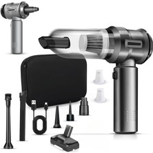 3'ü 1 Arada Araç Süpürgesi - 8 Farklı Başlık - 15000PA Ultra Güçlü Fırçasız Motor - Taşıma Çantalı - 3 Kademeli Hız Ayarı - Üfleme Çekme ve Şişirme Fo