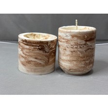 Beton Kase Tarçın Kokulu Soya Wax Mum Seti (2'li)