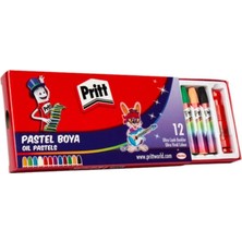 Pastel Boya 12'li Set, Yağlı Pastel, Karışık Renkler