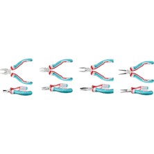 Set-9 Elektronikçi Tip Pense 115MM+ Yan Keski + Karga Burun + Yuvarlak Uçlu Karga Burun