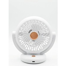 HS-365 Masaüstü Vantilatör Şarjlı Mini Fan, 3 Kademeli Hava Sirkülasyonlu USB Masa Vantilatörü, 360 Derece Dönebilen Sessiz Taşınabilir Vantilatör, Ev