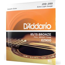 Daddario EZ900 Akustik Gitar Tel Seti, 85/15 Bronze, Extra Light
