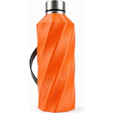 Soğutucu Saplı Termos, 1 L, Paslanmaz Çelik, Taşınabilir, Buz Eklemeden Soğutma, Termojel Sistemli, 28 cm Yükseklik (Turuncu)