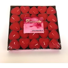 50'li Kalp Kırmızı Tealight Mum