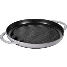 Grill Pans Çift Kulplu Döküm Izgara Tava, Gri