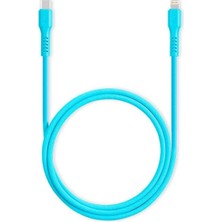Usb-C - Lightning Hızlı Şarj Kablosu 120CM Neon (Neon Mavi)