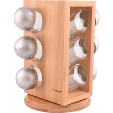 Tina 6'li Dönen Baharatlık, Bamboo, Gümüş