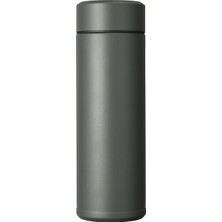 Yalıtımlı Ince Içecek Şişesi, Seramik Iç Kaplamalı, 12 Saat Sıcak, 24 Saat Soğuk, Bpa Içermez, Kolay Temizlenir, Sızdırmaz, 500 Ml, Koyu Gri, MB-17S-G
