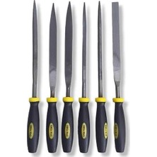 Mini Eğe Seti, 6 Parça, 5X180 Mm, Çelik, Kaymaz Saplı, Metal ve Ahşap Işleme Için