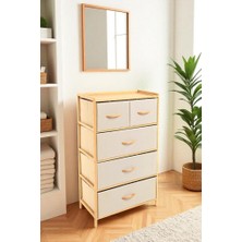 Bambu 5 Çekmeceli Dolap Organizer Çok Amaçlı Düzenleyici Şifonyer DB-0013