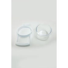 Kuşlar Için Tünekli Yuvarlak Mamalık, Çap 5 Cm, Beyaz