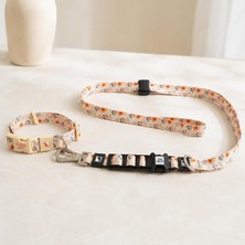 Airmesh Köpek Gezdirme Boyun Tasma Seti Xs - Küçük Irk Köpek ve Kedi Gezdirme Tasması (Nefes Alabilen File Kumaş, 3-5 Kg) (Krem)