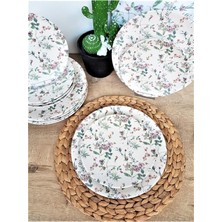 Flowers Mat Beyaz 12 Parça 6 Kişilik Kahvaltı Takımı, KHVL38