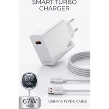 67W Turbo Hızlı Şarj Cihazı Adaptör ve Usb-A To Type-C Kablo Seti - Made In Eu