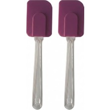 Silikon Spatula, Mutfak Kullanımı Için Şeffaf Saplı Askılı (2, Mor)