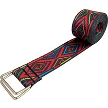 Yoga Kemeri - Desenli Metal Bağlantılı 200 cm Yoga Kemeri - Yoga Kayışı