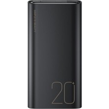 PR230 Taşınabilir 22.5W Hızlı Şarj Powerbank, 20W Usb-C Port, 2 Usb-A Port, LED Göstergeli, Güvenli Şarj (Siyah, 20000MAH)