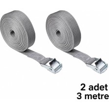 Kamyon Bagaj Çinko Alaşımlı Ağır Yük Cırcır Bağlama Kayışları Yük Taşımacıları ve Inşaat Işçileri Için Dayanıklı Gri Kam Toka Kayışları (3 Metre)