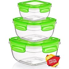 3'lü Kilitli Kare Fresh Box SET(500,900,1500 Ml)