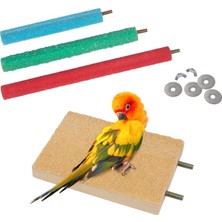 Tr Papağan Kuş Tüneği Standı, Doğal Ahşap Platformlu Kuş Tırnak Makası, Tünek, Parakeet,