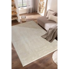 Düz Bej Peluş Halı - Kaymaz Tabanlı, Yumuşak Dokulu, Makinede Yıkanabilir, Salon & Oturma Odası Için - 11 Ölçü Seçeneği (120X200 Cm)