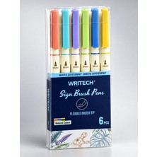 Sign Brush Pens 6'li Fırça Uçlu Kalem Seti Kaligrafi Lettering Su Bazlı Mürekkep