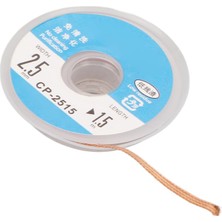 Akı ile Lehim Fitili Örgü 1.5m / 4.9ft Uzunluk Lehim Sökme Fitili Örgü Sökücü Alet Lehim Enayi Lehimi Çıkarmak ve Elektrikli Bileşenleri Sökmek Için K